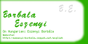 borbala eszenyi business card